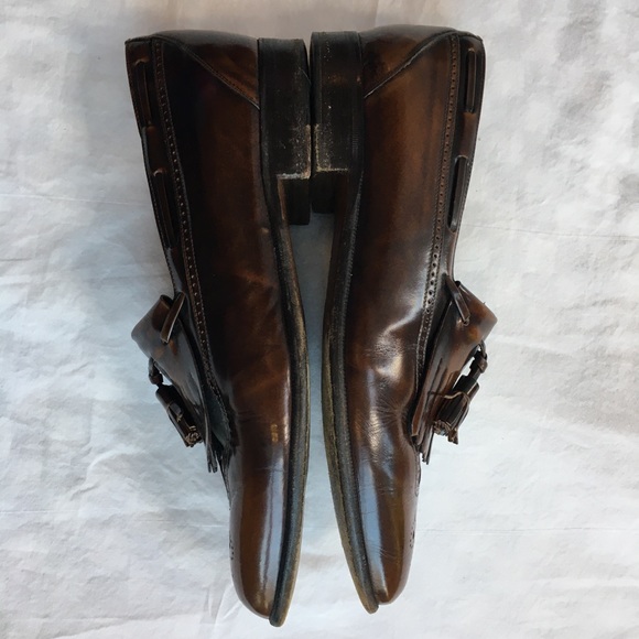 Bruno Magli Brown Leather Totus Tassel Loafers, 9.5W - Picture 4 of 9